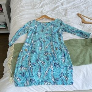 Lilly Pulitzer Blue Mermaid Print Dress